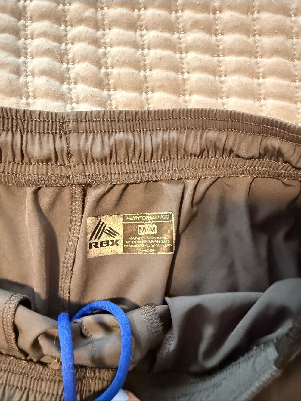 RBX Men's Gray Athletic Shorts with Black Panels - Picture 3 of 3